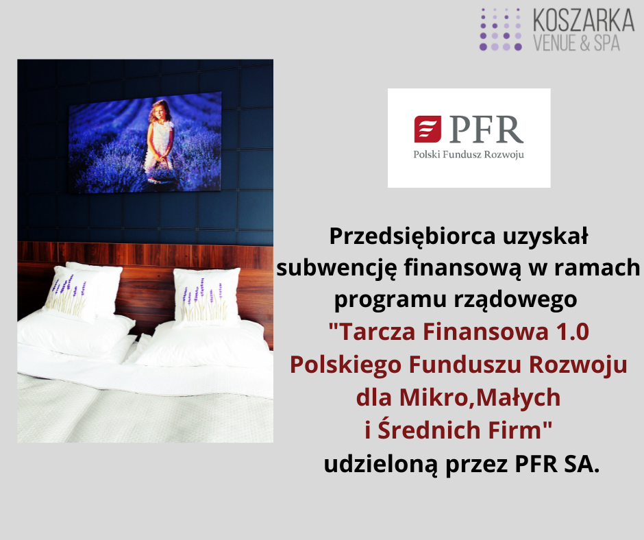 Przedsiębiorca uzyskał subwencję finansową w ramach programu rządowego TarczaFinansowa 1.0 Polskiego Funduszu Rozwoju dla Mikro,Małych i Średnich Firm udzieloną przez PFR sa. (1)
